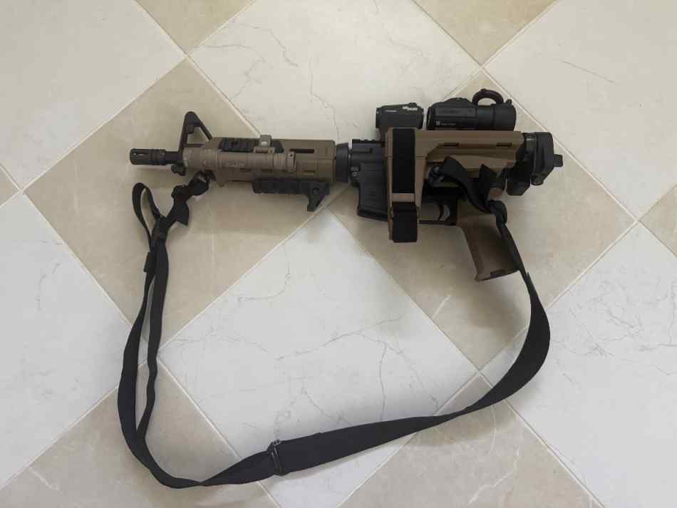 PSA 10.5” AR Pistol W/ Law Tactical Folding Brac